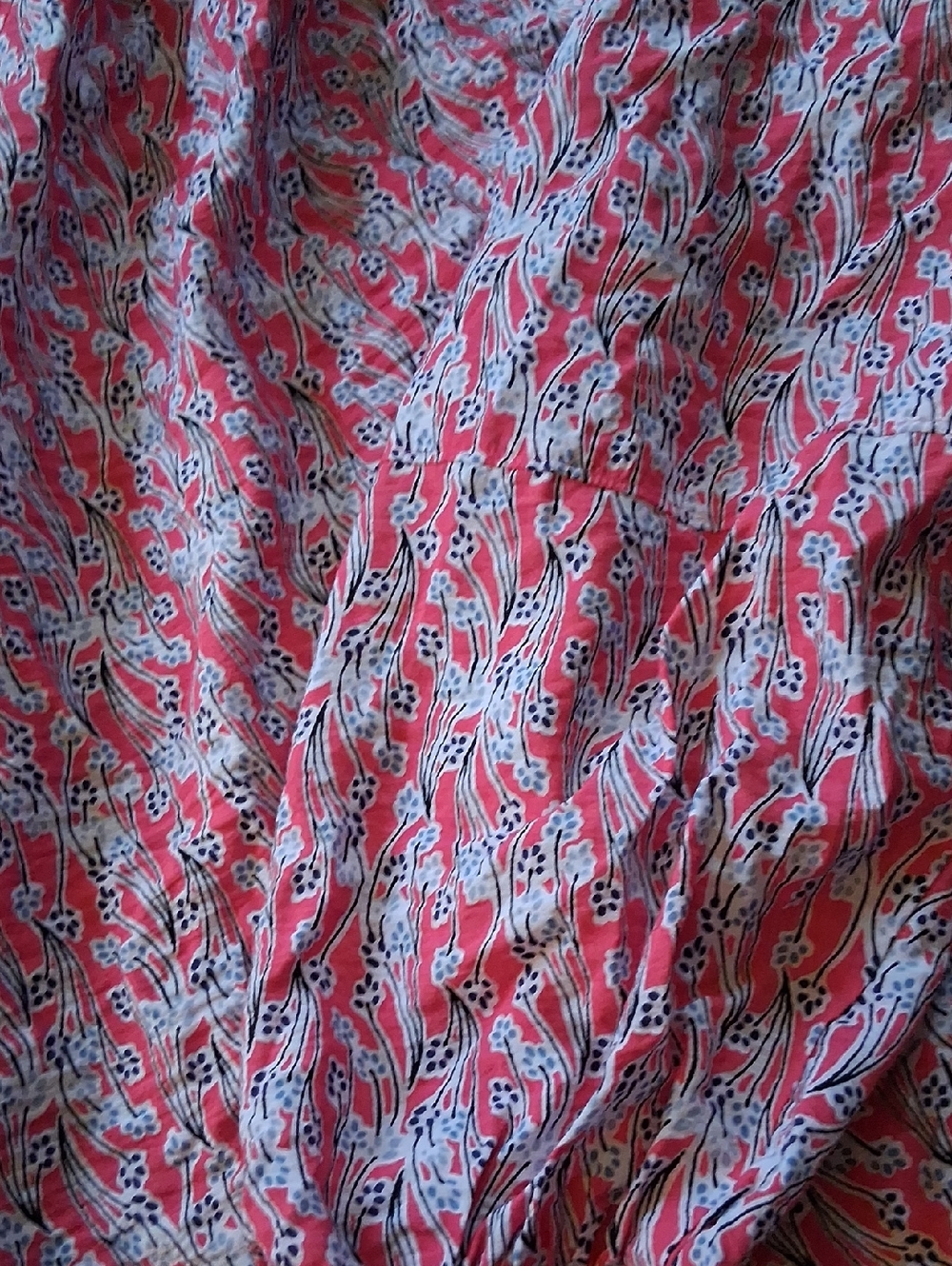Pink Floral Boho Peasant Top with Tassel Tie - Picture 6 of 6